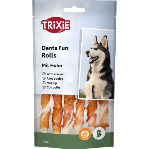 Ласощі Trixie Denta Fun Chewing Rolls для собак Паличка для чищення зубів з куркою 12 см 70 г - 6 шт