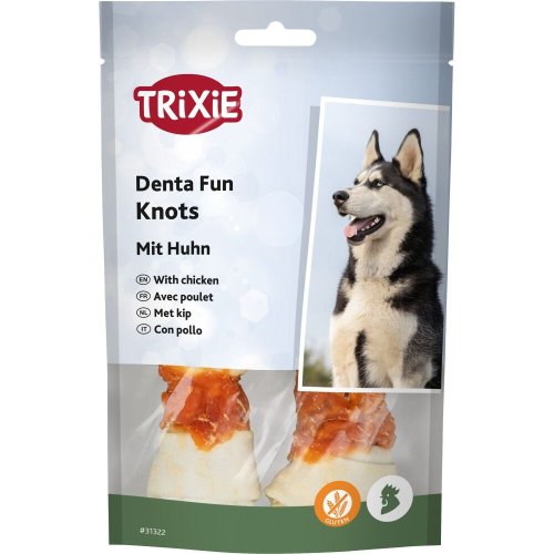 Ласощі Trixie Denta Fun для собак Кісточка для чищення зубів з куркою 11 см 70 г - 2 шт
