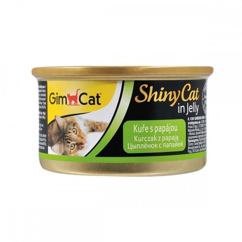 Вологий корм GimCat Shiny Cat для котів з куркою та папайєю - 70 г