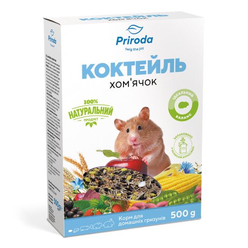 Корм Природа Коктейль Хом’ячок для хом’ячків та інших дрібних гризунів - 500 г