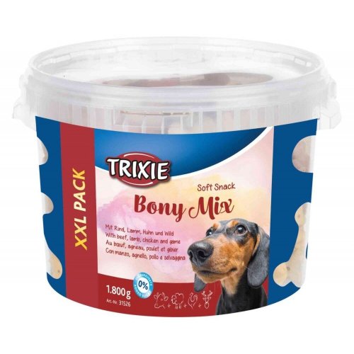 Ласощі Trixie Soft Snack Bony Mix XXL для собак асорті відро пластик - 1.8 кг