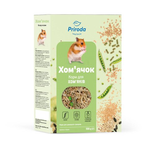 Корм Природа Хом’ячок Колор ензим для хом’яків та дрібних декоративних гризунів - 500 г