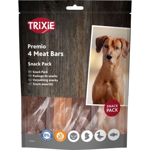 Ласощі Trixie Premio 4 Meat Bars для собак з куркою качкою бараниною та лососем - 4х100 г