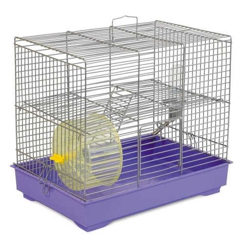 Клітка Природа Міккі для дрібних декоративних гризунів з колесом хром/фіолетова 37x25x30 см - 1 шт