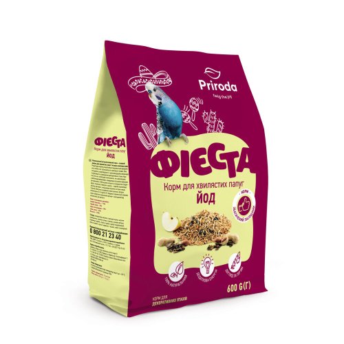 Корм Природа Фієста Йод для хвилястих папуг - 600 г