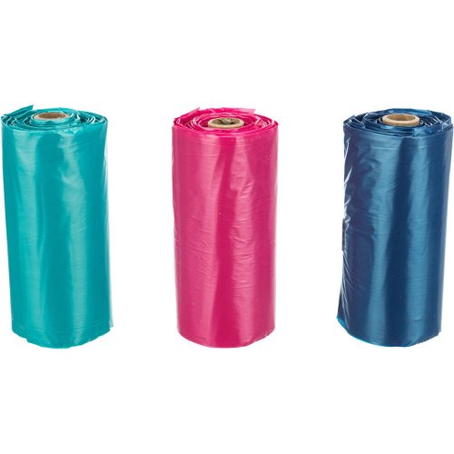 Пакетики для фекалій Trixie для собак з ручками 3 шт по 15 пакетів - Різнокольоровий