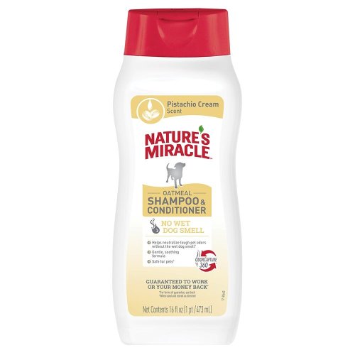 Шампунь-кондиціонер 8in1 Nature's Miracle для собак з ароматом вівсяного молока та фісташки - 473 мл