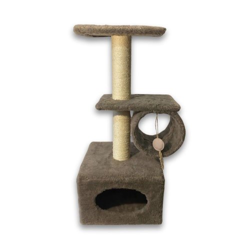 Дряпка Природа Саванна для котів з барабаном 38x38x90 см - Капучино