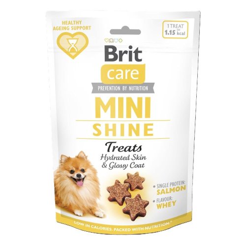 Ласощі Brit Care Mini Treats Shine для собак малих порід для блискучої шерсті лосось - 50 г