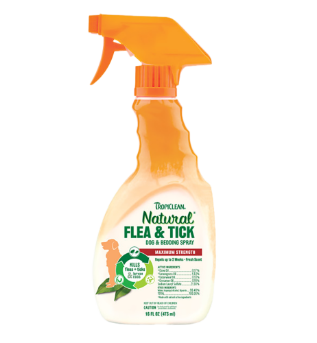 Спрей TropiClean Flea & Tick "Максимальна сила" від бліх і кліщів для собак - 473 мл