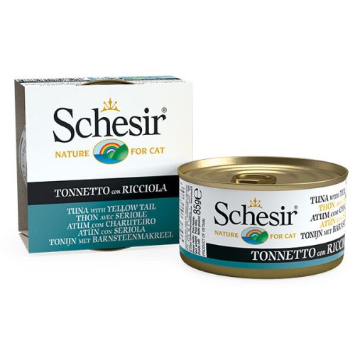 Вологий корм Schesir Cat Tuna with Yellow Tail ТУНЕЦЬ З ЖОВТОХВОСТОМ в желе для котів - 85 г