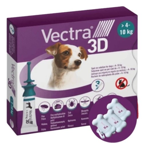 Краплі Ceva Вектра 3D для собак 4-10 кг від бліх - 1 піпетка