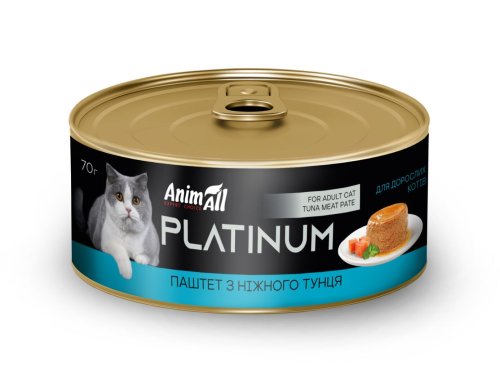 Вологий корм Animall Cat Platinum для котів паштет з тунця - 70 г