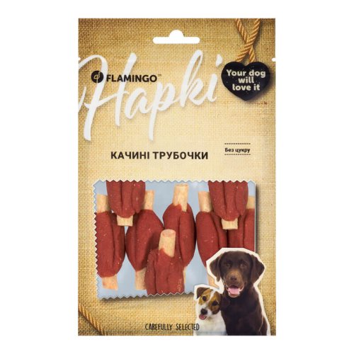 Ласощі Flamingo Dog Качині трубочки 7.5 см для собак - 75 г