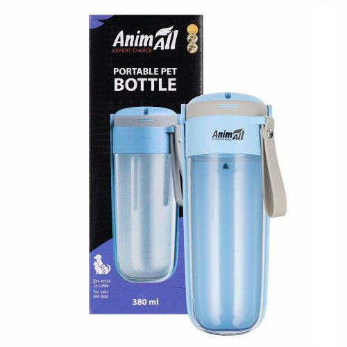 AnimAll Пляшка - поїлка для домашніх тварин EZ-2001 Блакитний 380 мл - 1 шт