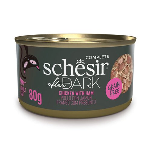 Вологий корм Schesir Cat After Dark Chicken With Ham КУРКА З ШИНКОЮ в бульйоні для котів - 80 г