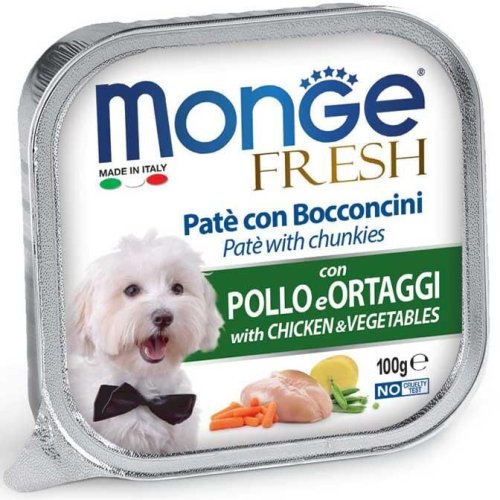 Вологий корм Monge Dog FRESH для собак з куркою та овочами - 100 г