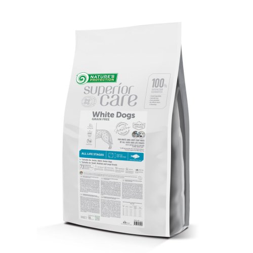 Сухий корм Nature's Protection Dog SC Whites Grain Free White Fish All Sizes & Life Stages для собак усіх порід усі стадії життя Біла Шерсть з Білою Рибою - 10 кг