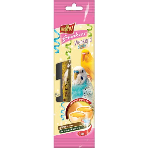 Ласощі Vitapol Вітапул колба Вікенд Стиль для хвилястих папуг Яєчний 40 г - 1 шт