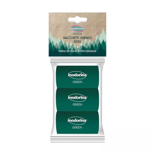 Пакетики Inodorina City Green Bags Біорозкладні для прибирання з кукурузного волокна - 3 шт