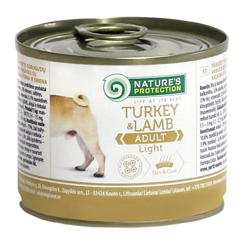 Вологий корм Nature's Protection Dog ADULT LIGHT TURKEY & LAMB для собак з індичкою та ягням - 200 г