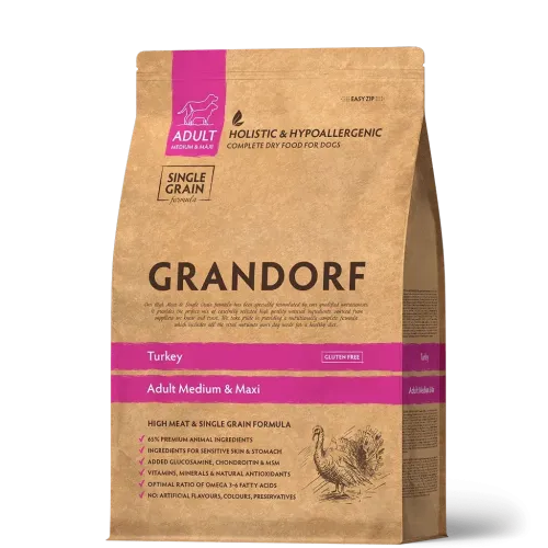 Сухий корм Grandorf Dog Medium & Maxi Turkey для собак середніх та крупних порід індичка - 10 кг
