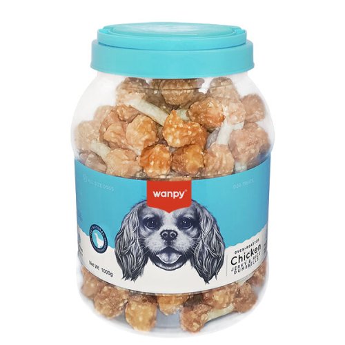 Ласощі Wanpy Dog Chicken Jerky & Rice Dumbells КІСТКА-ГАНТЕЛЬ З КУРКОЮ ТА РИСОМ для собак - 1 кг