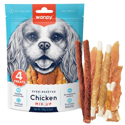 Ласощі Wanpy Dog Chicken Mix Up КУРЯЧИЙ МІКС для собак - 150 г