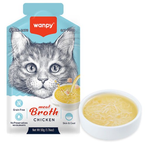 Вологий корм Wanpy Cat Meat Broths Chicken суп З КУРКОЮ беззерновий для котів - 50 г