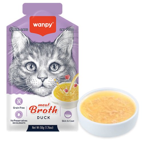 Вологий корм Wanpy Cat Meat Broths Duck суп З КАЧКОЮ беззерновий для котів - 50 г