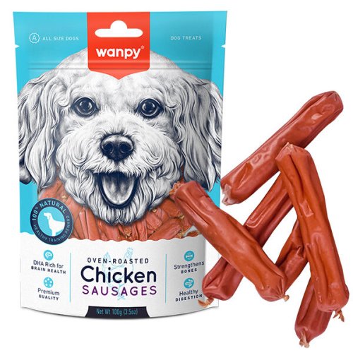 Ласощі Wanpy Dog Chicken Sausages КУРЯЧІ СОСИСКИ для собак - 100 г