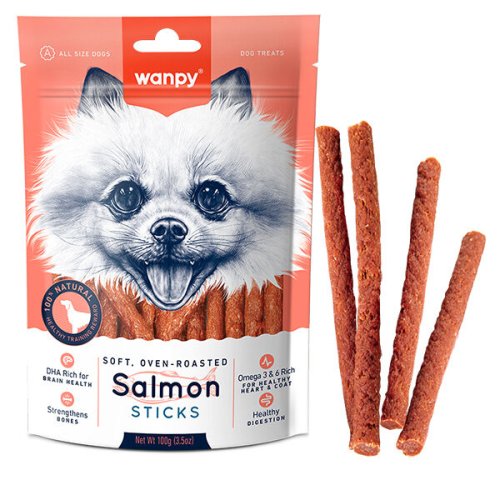 Ласощі Wanpy Dog Salmon Sticks ПАЛИЧКИ З ЛОСОСЕМ для собак - 100 г