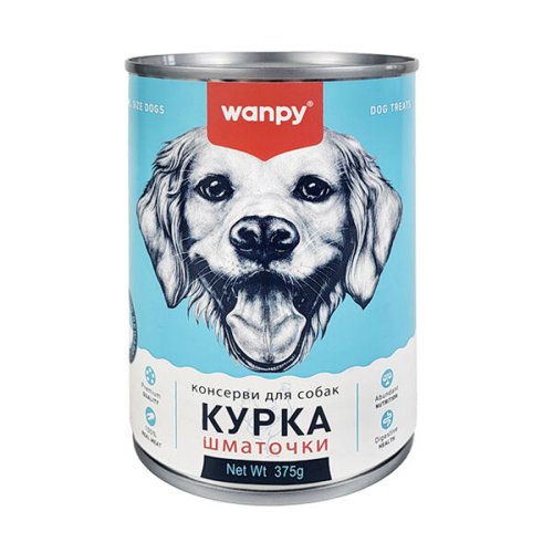 Вологий корм Wanpy Dog Chicken Chunk ВАНПІ КУРКА для собак - 375 г