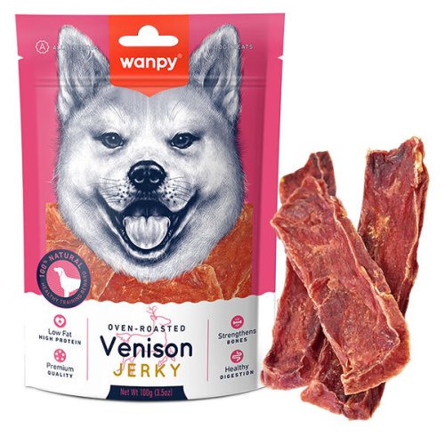 Ласощі Wanpy Dog Venison Jerky В’ЯЛЕНА ОЛЕНИНА З КАЧКОЮ СЛАЙСИ для собак - 100 г