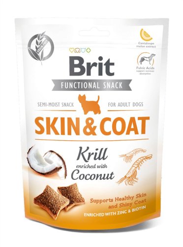 Функціональні ласощі Brit Care Skin & Coat кріль з кокосом для собак - 150 г