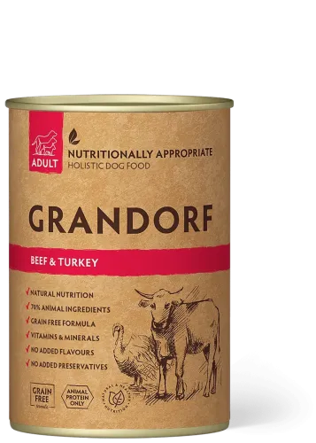 Вологий корм Grandorf Dog Beef & Turkey Adult для собак з яловичиною та індичкою - 400 г