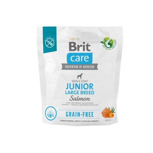 Сухий корм Brit Care Dog Grain-free Junior Large Breed для молодих собак великих порід беззерновий з лососем - 1 кг
