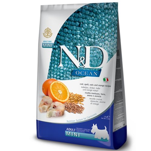 Сухий корм Farmina Dog N&D Low Grain Ocean MINI для собак дрібних порід з тріскою - 2.5 кг