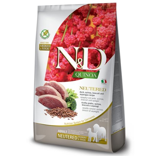 Сухий корм Farmina Dog N&D Quinoa NEUTERED MEDIUM & MAXI для стерилізованих собак середніх та великих порід з качкою - 12 кг