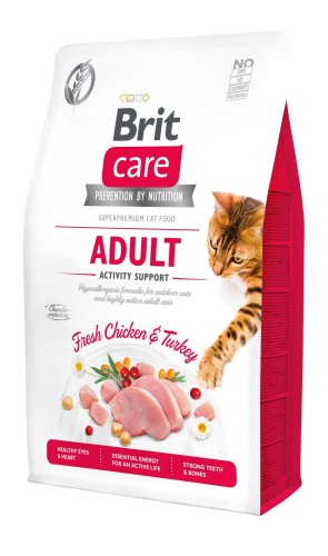 Сухий корм Brit Care Cat GF Adult Activity Support для котів які живуть на вулиці індичка та курка - 2 кг