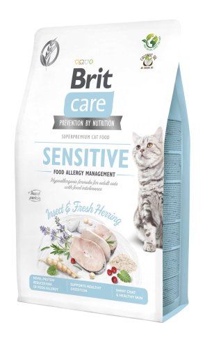 Сухий корм Brit Care Cat GF Insect для котів з харчовою непереносимістю з комахами та рибою - 2 кг