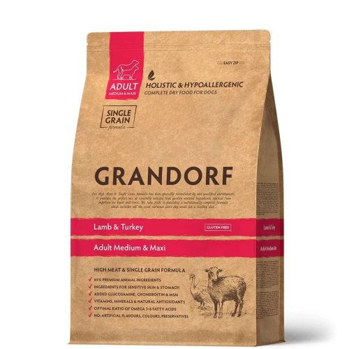 Сухий корм Grandorf Dog Medium & Maxi Lamb & Turkey для собак середніх та крупних порід ягня та індичка - 1 кг